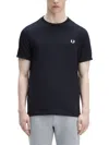 Fred Perry Logo-embroidered Cotton T-shirt In Black