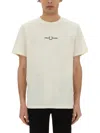 Fred Perry T-shirt With Logo Embroidery In Ivory