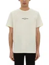 Fred Perry T-shirt With Logo Embroidery In Ivory