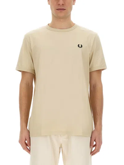 Fred Perry T-shirt With Logo In Powder
