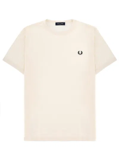 Fred Perry T Shirt With Logo In White