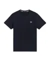 Fred Perry Mens Black Ringer Logo-embroidered Cotton-jersey T-shirt In Black