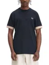 Fred Perry T-shirt With Striped Manihe Border