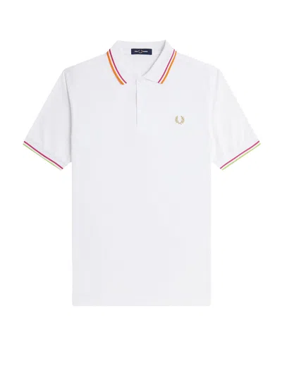 Fred Perry T-shirts And Polos White In Blue