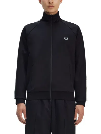 Fred Perry Tailored Track Jacket With High Collar In Black