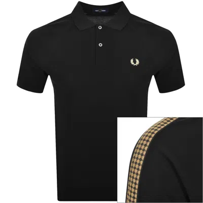 Fred Perry Tape Polo T Shirt Black
