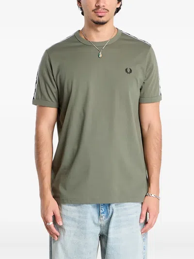 Fred Perry Tape Ringer T-shirt In Green