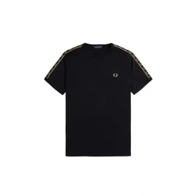 Fred Perry Taped Ringer T-shirt Black / Warm Stone