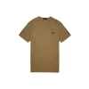 FRED PERRY TAPED RINGER T-SHIRT WARM STONE