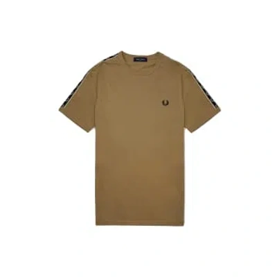 Fred Perry Taped Ringer T-shirt Warm Stone In Green