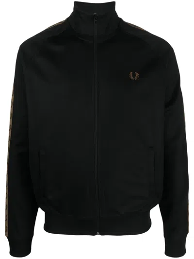 Fred Perry Taped Track Jacket In Black