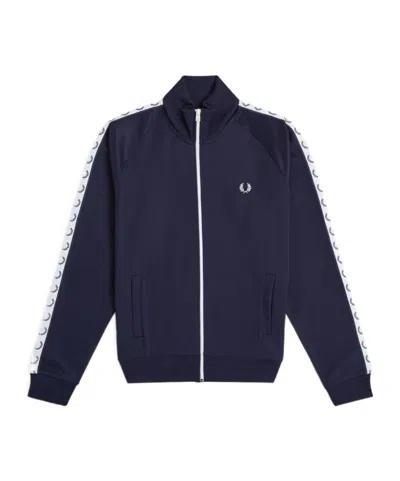 Fred Perry Taped Track Jacket In Blue
