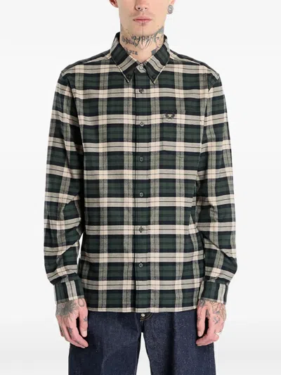 Fred Perry Tartan-pattern Shirt In Green