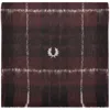 Fred Perry Tartan Scarf Burgundy In Burgundy