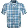 FRED PERRY FRED PERRY TARTAN SHORT SLEEVE SHIRT BLUE