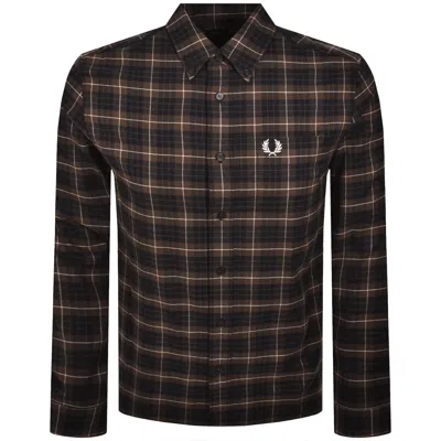 Fred Perry Tartan Twill Shirt Tobacco Brown