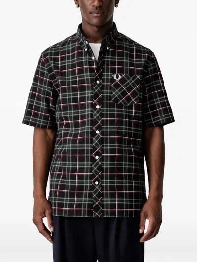 Fred Perry Tartan-check Button-down Shirt In Blue
