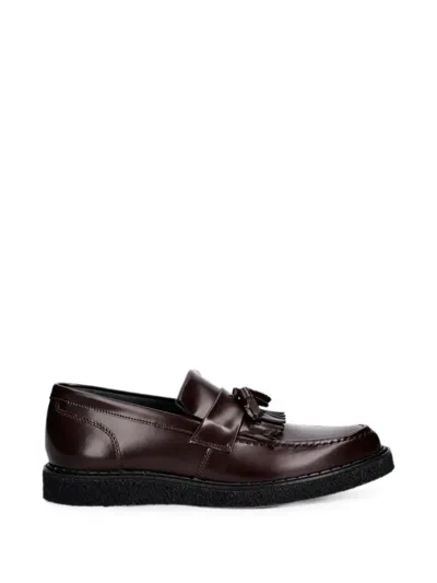 Fred Perry Tassel-detail Leather Loafers In Brown