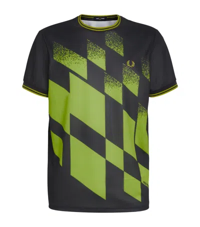 Fred Perry Tennis Print Anchor T-shirt In Black