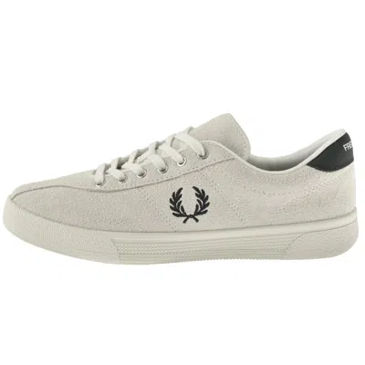 Fred Perry Tennis Suede Trainers Beige In Multi
