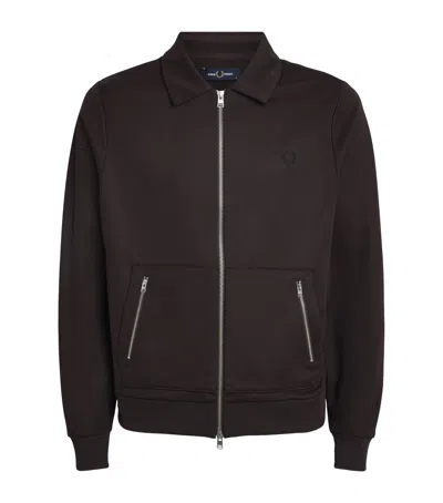 Fred Perry Tennis Tape Track Jacket In Brown