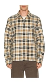 Fred Perry Textured Check Overshirt In Multi
