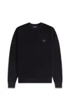 Fred Perry Pique Sweater With Logo In Black