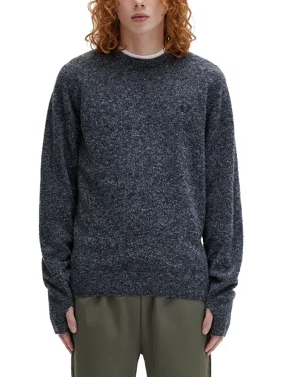 Fred Perry Textured Knit Jersey In Blue