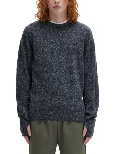 Fred Perry Textured Knit Jersey In Blue