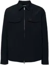 Fred Perry Textured Zip-through Overshirt In Blue