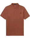 Fred Perry Embroidery Logo Polo Shirt In Brown
