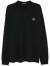 Fred Perry Logo-embroidered Wool-blend Polo Shirt In Green