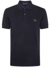 Fred Perry Short Sleeve Polo Shirt With Ribbed Collar In Black