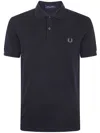 Fred Perry Short Sleeve Polo Shirt With Ribbed Collar In Black
