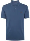 Fred Perry Polo Shirt With Short Sleeves And Collar In Blue