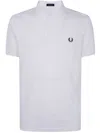 Fred Perry Unisex Plain Polo In Baby Blue In White