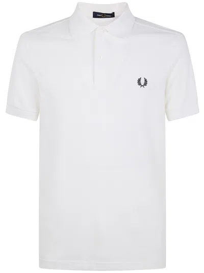 Fred Perry Laurel Wreath-embroidered Polo Shirt In White
