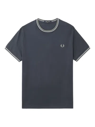 Fred Perry Tipped-collar Cotton T-shirt In Black