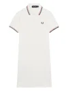Fred Perry Tipped Collar Polo Mini Dress In Burgundy