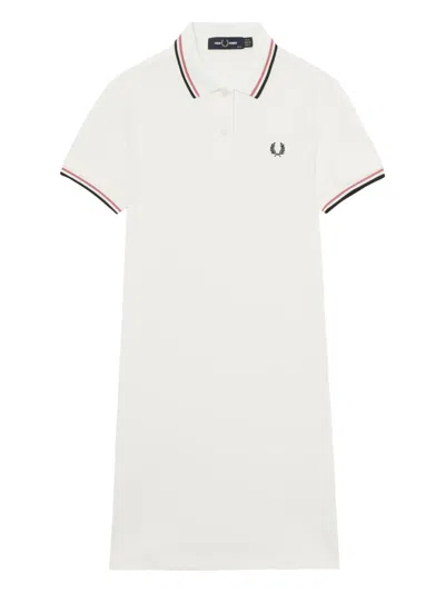 Fred Perry Tipped Collar Polo Mini Dress In Burgundy