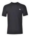 Fred Perry Logo-embroidered Cotton T-shirt In Black