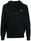 Fred Perry Logo Hoodie In Black
