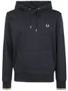 Fred Perry Tipped Hooded Sweatshirt Clothing In Blue