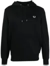 Fred Perry Black Hoodie With Embroidered Laurel Wreath In Black