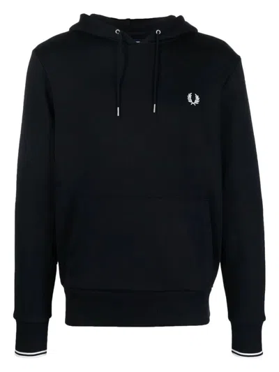 Fred Perry "" Tipped Hooded Sweatshirt Clothing In Black