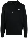 Fred Perry Logo Hoodie In Black