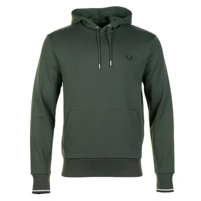 Fred Perry Tipped Hooded Sweatshirt Court Green