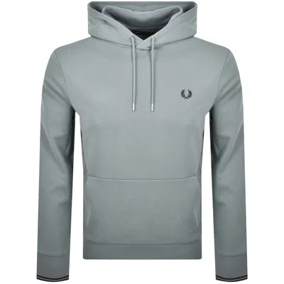 Fred Perry Tipped Hoodie Stockport Blue In Gray