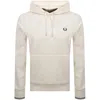 Fred Perry French Terry Cotton Hoodie With Iconic Laurel Wreath Embroidery In Cream