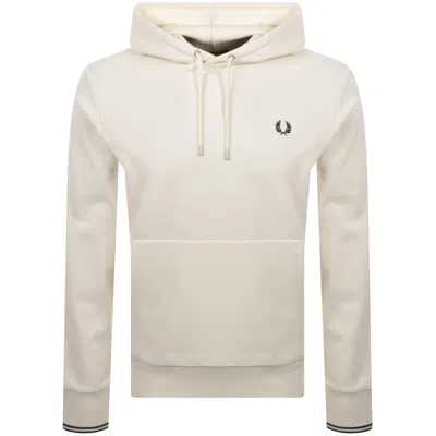 FRED PERRY FRED PERRY TIPPED LOGO HOODIE CREAM